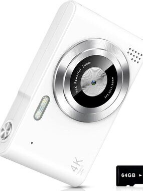 4K Digital Camera, 48MP Vlogging Camera for YouTube with Autofocus, 16X Digital